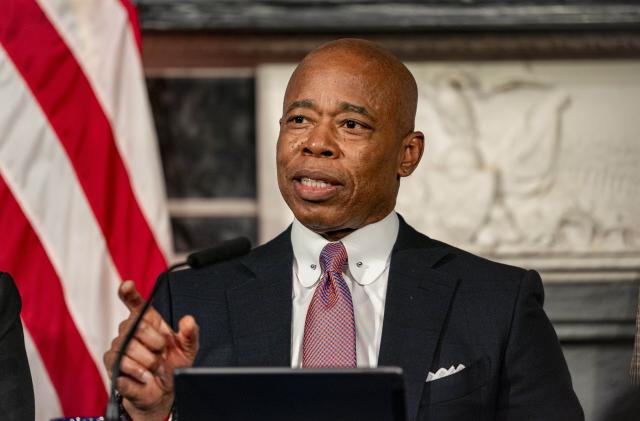 FILE - New York City Mayor Eric Adams speaks during a news conference at City Hall, Dec. 12, 2023, in New York. Adams announced Friday, Jan. 19, 2024, that he rejected the bill, known as the "How Many Stops Act," which requires officers to publicly report on all investigative stops, including relatively low-level encounters with civilians. (AP Photo/Peter K. Afriyie, File)