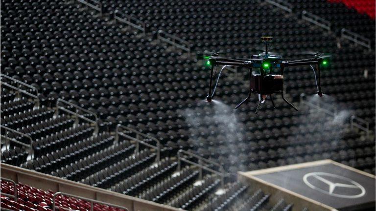 Drones will sanitize the Atlanta Falcons' Mercedes-Benz stadium before crowds arrive this month