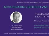 Free Registration Is Now Open For Tribe Public's CEO and Q&A Presentation Webinar Event "Accelerating Biotech Value Creation" Featuring NAYA Biosciences CEO Dr. Daniel Teper On Tuesday, October 31, 2023