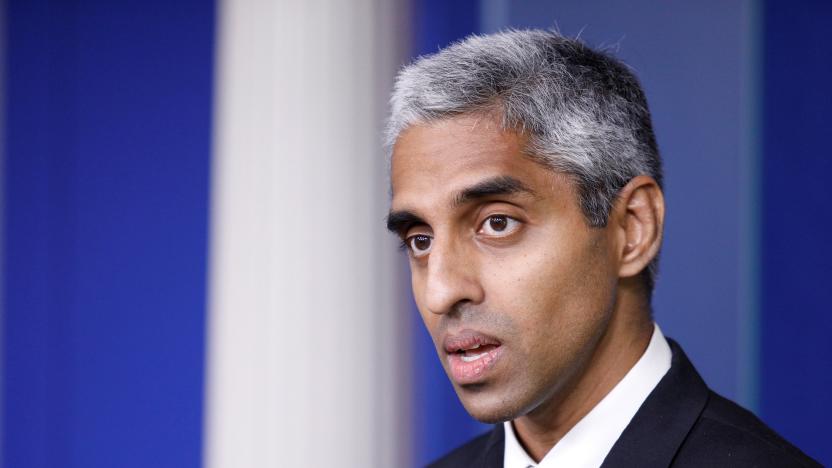 United States Surgeon General Vivek Murthy delivers remarks during a news conference with White House Press Secretary Jen Psaki at the White House in Washington, U.S., July  15, 2021. REUTERS/Tom Brenner