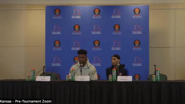 Kansas basketball players KJ Adams Jr., Dajuan Harris Jr. talk Battle 4 Atlantis