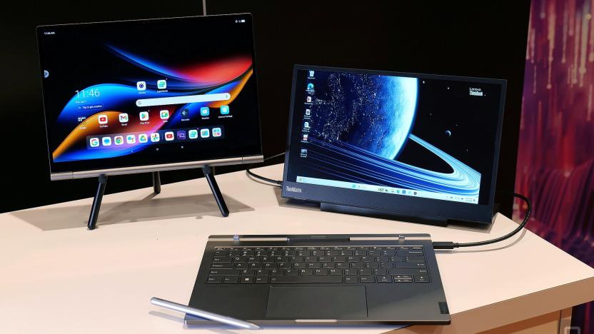 At CES 2024, Lenovo introduced a new ThinkBook that's made with the bottom half of a Windows laptop and a detachable 14-inch Android tablet as a display. 