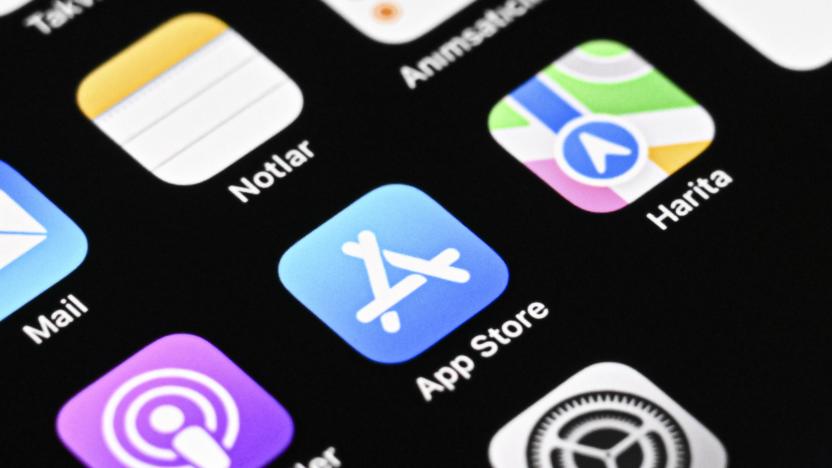 ANKARA, TURKIYE - SEPTEMBER 05: In this photo illustration, App Store icon is being displayed among other Apple apps on an iPhone screen in Ankara, Turkiye on September 5, 2023. (Photo by Berke Bayur/Anadolu Agency via Getty Images)