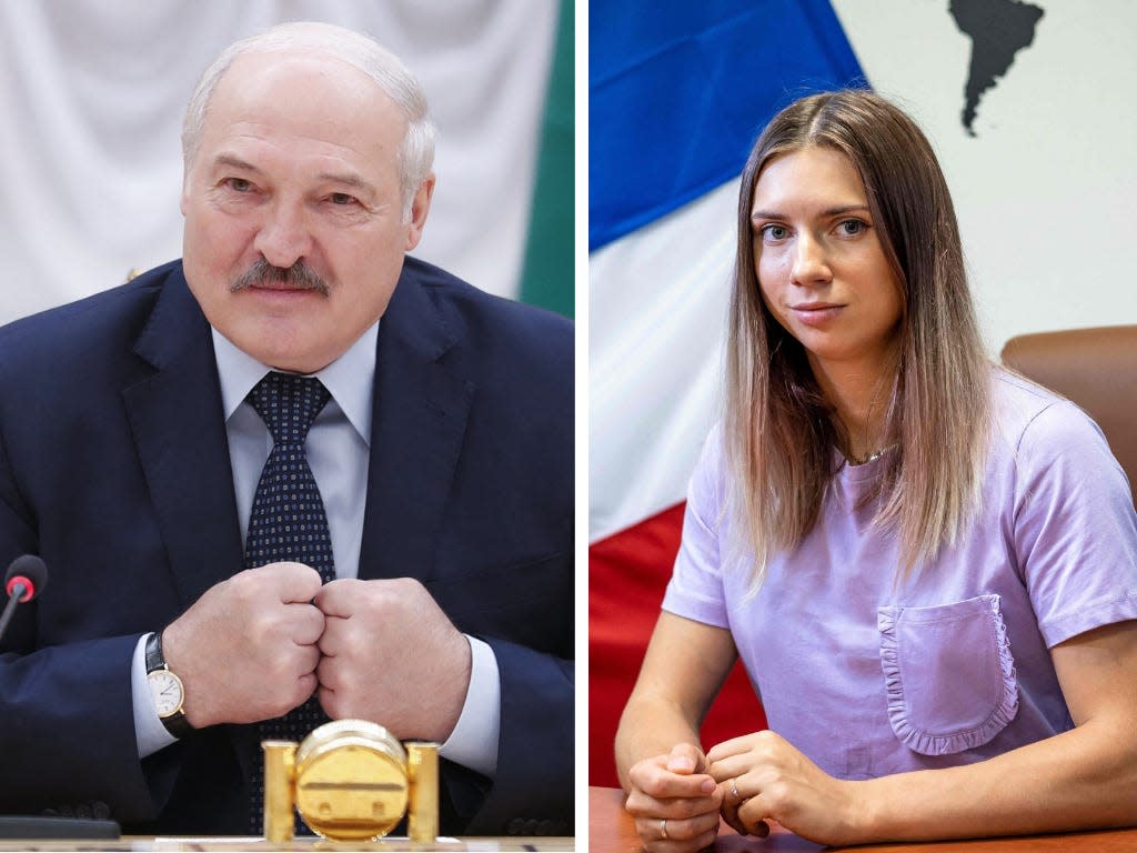 Belarus leader Alexander Lukashenko said the sprinter who escaped the Olympics to seek asylum was 'manipulated' by her Polish 'buddies'