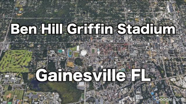 Fly-by of Ben Hill Griffin Stadium in Gainesville