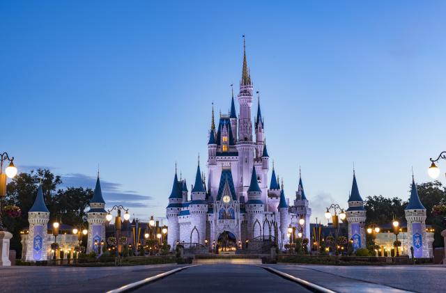 Cinderella's Castle at dusk