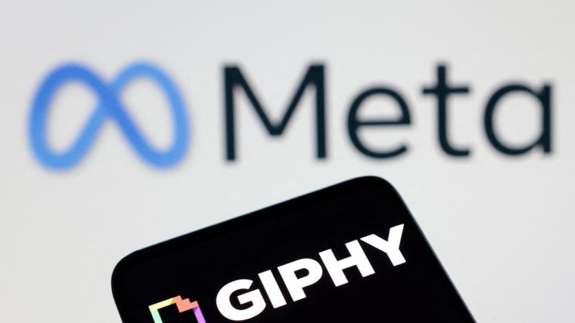Meta and Giphy logos are seen in this illustration taken June 16, 2022. REUTERS/Dado Ruvic/Illustration