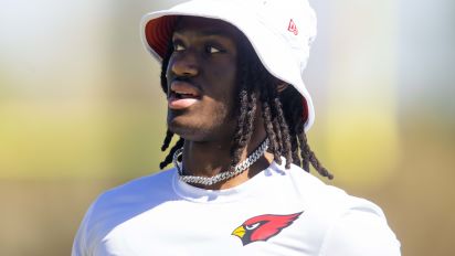 Reuters - May 10, 2024; Tempe, AZ, USA; Arizona Cardinals wide receiver Marvin Harrison Jr. (18) during rookie minicamp at the teams Tempe Training Facility. Mandatory Credit: Mark J. Rebilas-USA TODAY Sports