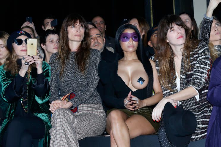 Nicki Minaj Hot Big Tits - Nicki Minaj Bares Her Breast for Fashion in Paris, and She's Not Alone
