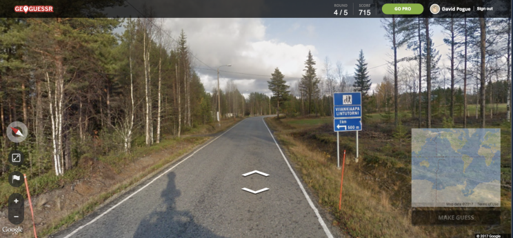 I just discovered GeoGuessr, a free mystery game that will show you the