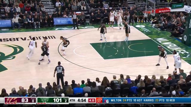 Donovan Mitchell with a deep 3 vs the Milwaukee Bucks