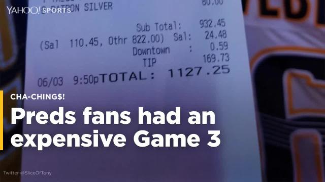 Predators fans spend $1,127 at Nashville bar