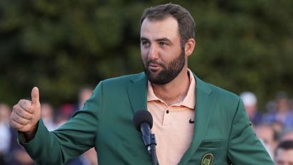 Associated Press - Scottie Scheffler speaks after winning the Masters golf tournament at Augusta National Golf Club Sunday, April 14, 2024, in Augusta, Ga. (AP Photo/David J. Phillip)