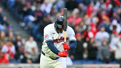 Guardians' Josh Naylor punishes baseball, then his own helmet on go-ahead HR