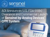 ADI Announces U.S. FDA 510(k) Clearance and the Commercial Launch of Sensinel by Analog Devices™ Cardiopulmonary Management (CPM) System