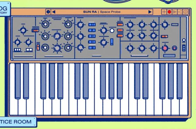 Cartoon rendering of the Moog Model D.