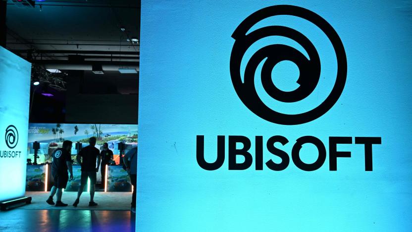 People attend the Ubisoft Forward livestream event in Los Angeles, California, on June 12, 2023. The event features a look at upcoming Ubisoft games. (Photo by Robyn Beck / AFP) (Photo by ROBYN BECK/AFP via Getty Images)