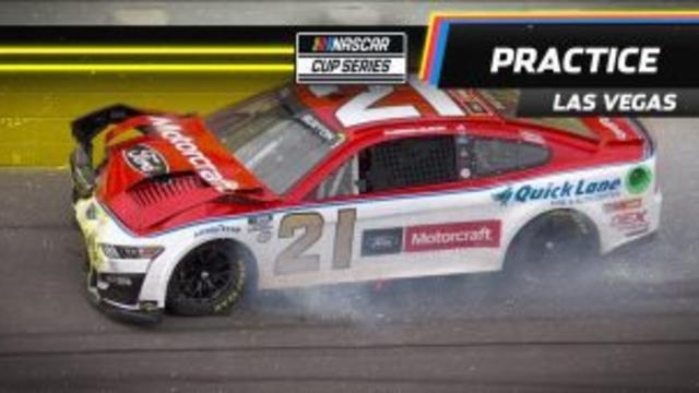 Burton hits wall during Group B practice at Las Vegas Motor Speedway