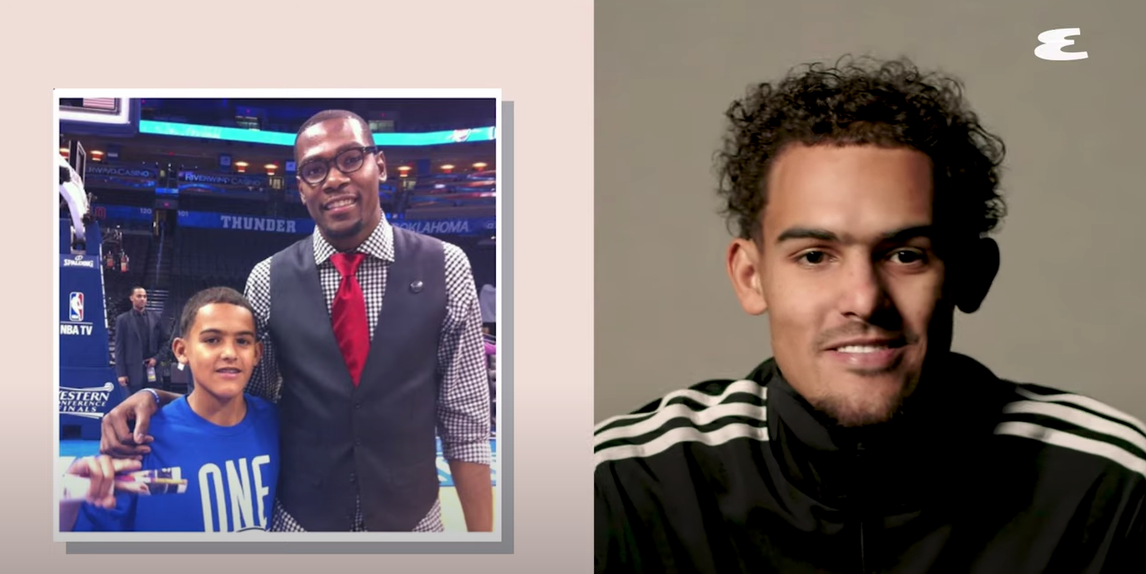 Trae Young Finally Reacts To His Baby Faced Picture With Kevin Durant