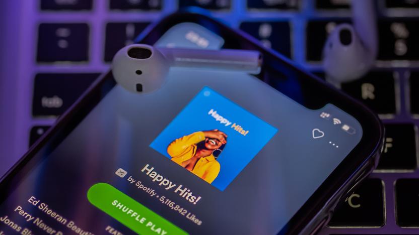 Spotify on an iPhone with AirPods