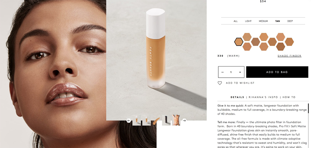 Rihanna Fenty Beauty Foundation Skin Tone