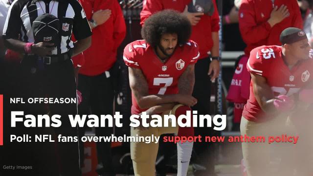 Poll: There is overwhelming support for the NFL's new national anthem policy from NFL fans