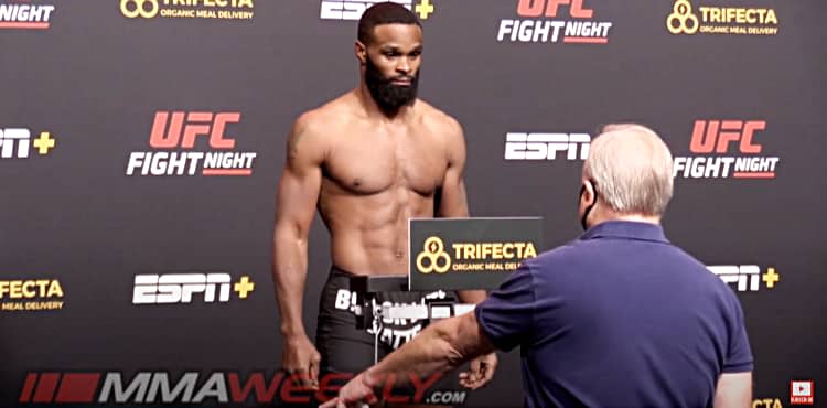Video Tyron Woodley Refuses To Wear Mask As He And Colby Covington Make Weight For Ufc Vegas 11