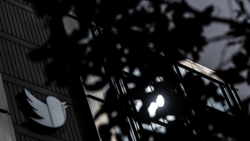 A view of the Twitter logo at its corporate headquarters in San Francisco, California, U.S. October 28, 2022. REUTERS/Carlos Barria