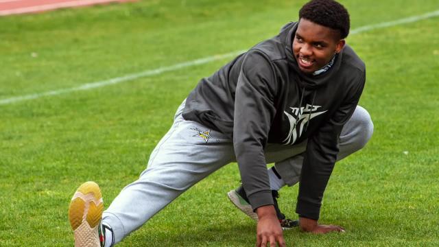 250 pound high school sprinter describes how track team prepares for Penn State football.