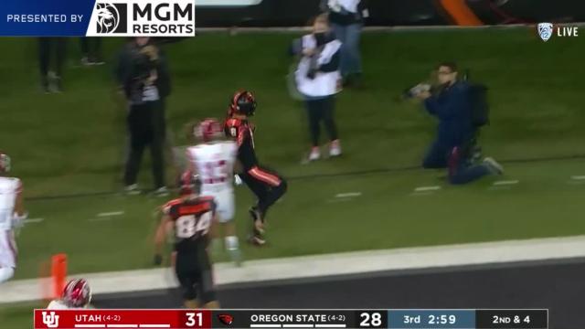 Highlights: Oregon State football snaps Utah’s three-game winning streak in 42-34 win in Corvallis