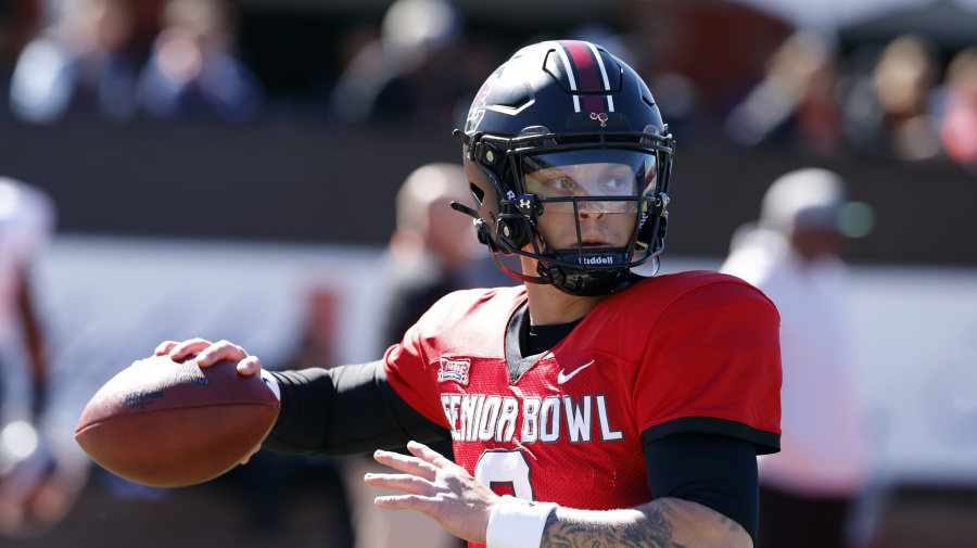 Associated Press - American quarterback Spencer Rattler of South Carolina runs through drills during practice for the Senior Bowl NCAA college football game, Wednesday, Jan. 31, 2024, in Mobile, Ala. (AP Photo/ Butch Dill)