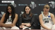 Coach Sandy Brondello, Jonquel Jones and Sabrina Ionescu comment on another big road win for the Liberty