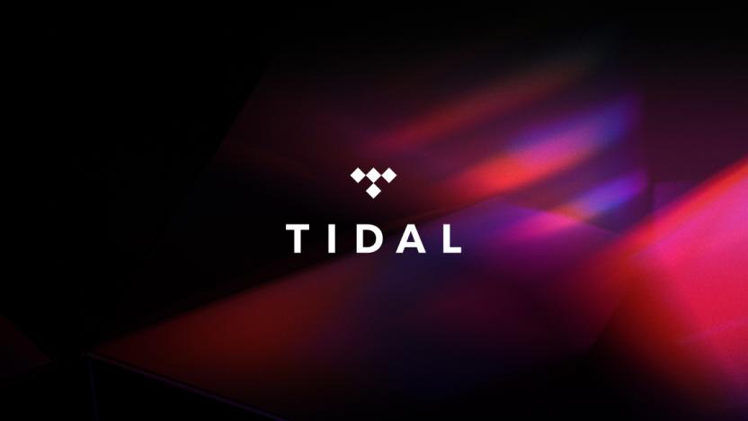 Tidal logo over reddish background. 
