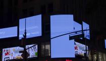 NEW YORK, US - JULY 19: Digital boards are seen due to the global communications outage caused by CrowdStrike, which provides cyber security services to US technology company Microsoft, it was observed that some digital billboards in Times Square in New York City, United States, displayed a blue screen and some screens went completely black on July on 19, 2024. (Photo by Selcuk Acar/Anadolu via Getty Images)