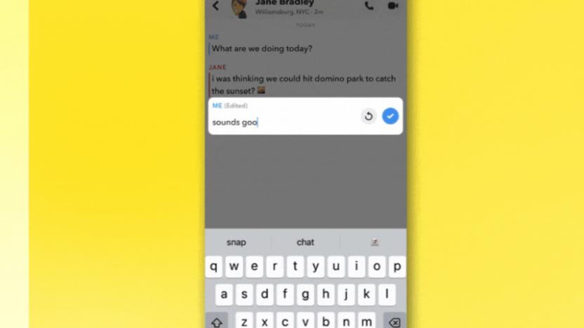 Snapchat edit chats.