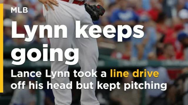 Lance Lynn took a line drive off his head but somehow kept pitching