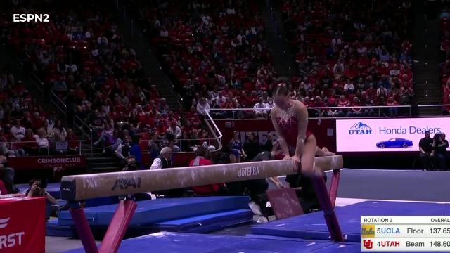 Utah's Maile O'Keefe notches fifth career perfect 10 with amazing beam performance vs. No. 5 UCLA