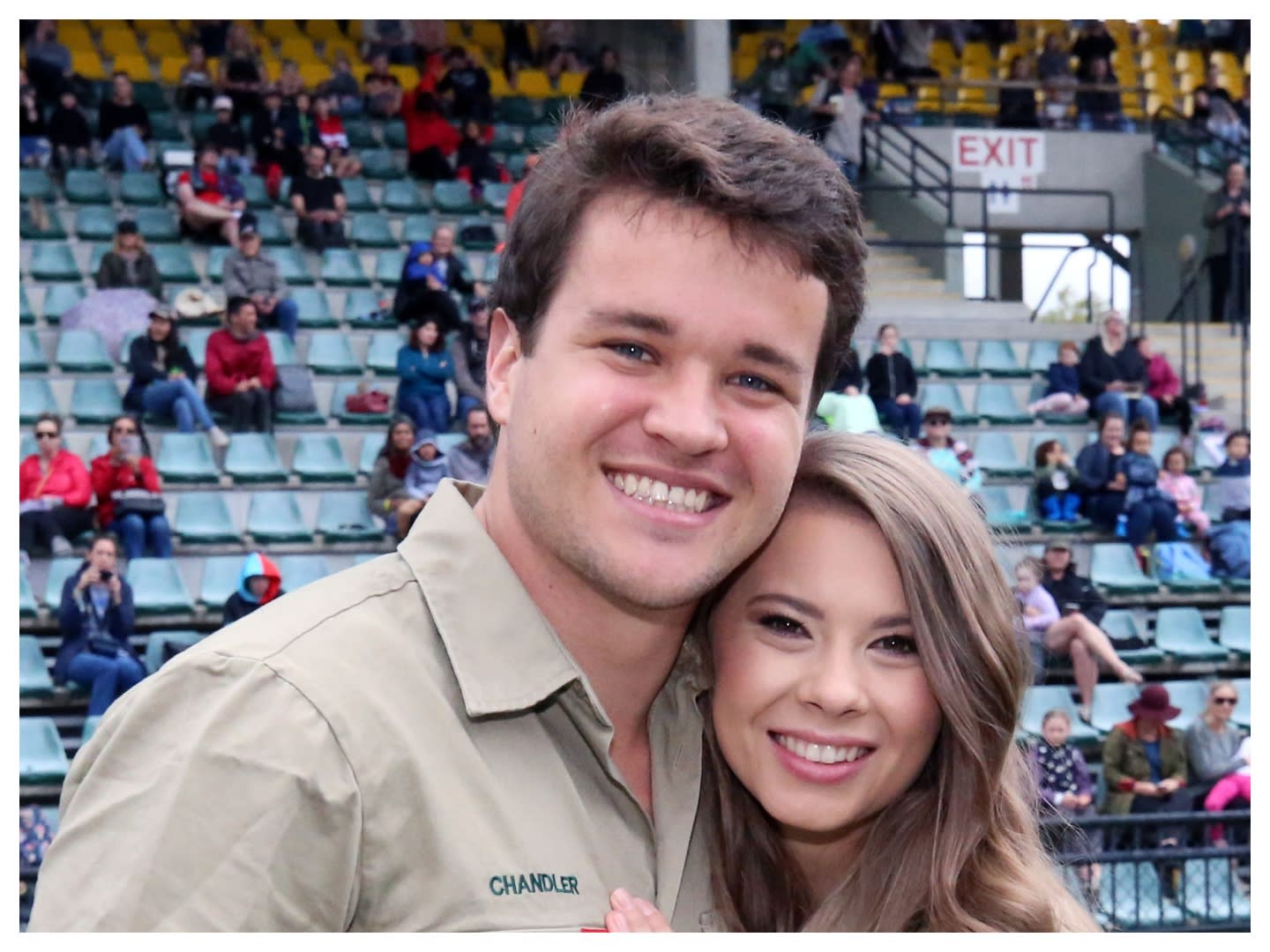 Pregnant Bindi Irwin and husband Chandler Powell celebrated Christmas with matching Christmas sweaters