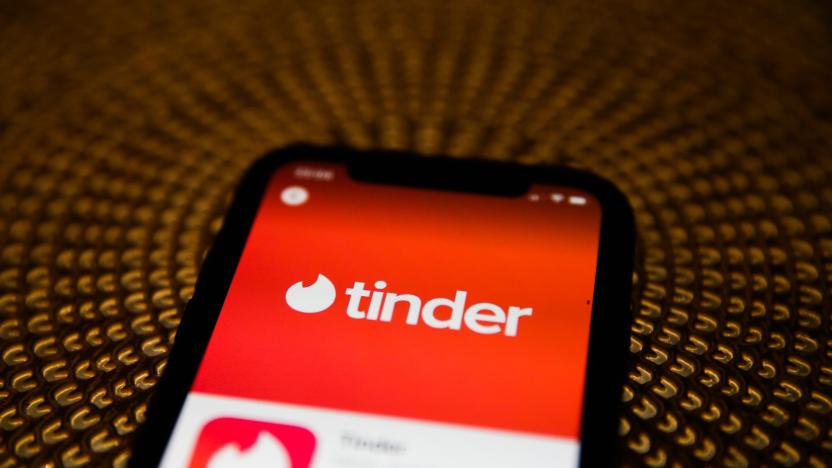 Tinder logo is seen displayed on phone screen in this illustration photo taken in Poland on February 20, 2020. (Photo illustration byJakub Porzycki/NurPhoto via Getty Images)