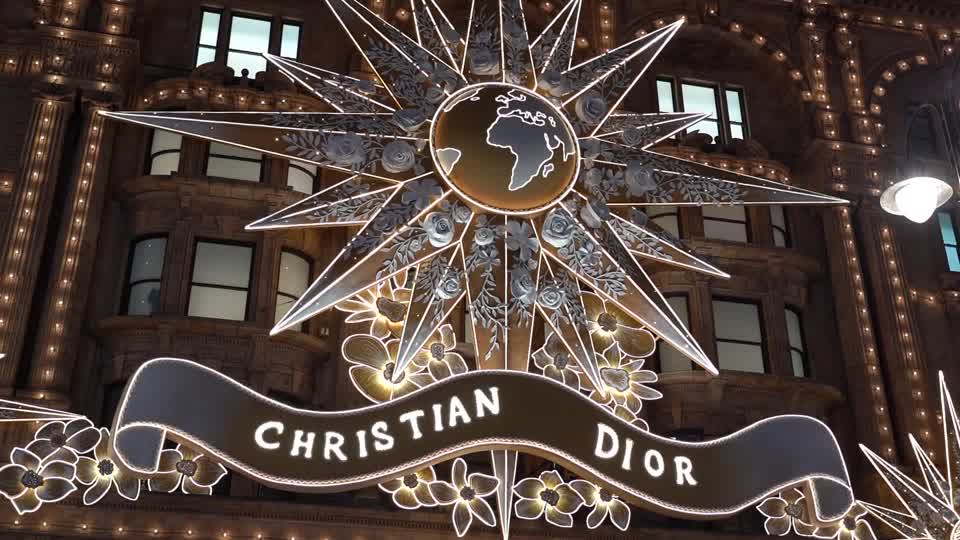 Dior Transforms Harrods Into A Gigantic, Fashion-Filled Gingerbread House  For Christmas