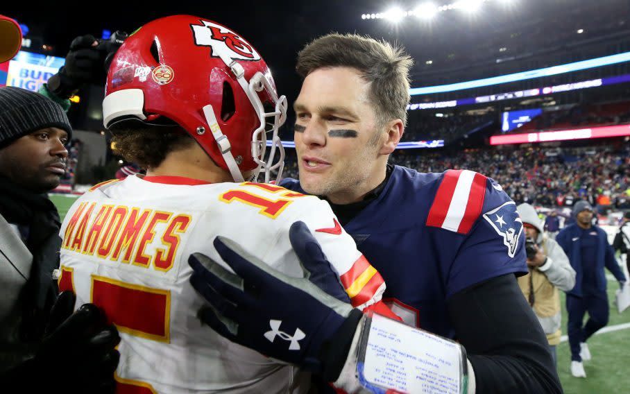 Tom Brady visited Patrick Mahomes in the locker room after the AFC 2018 title game