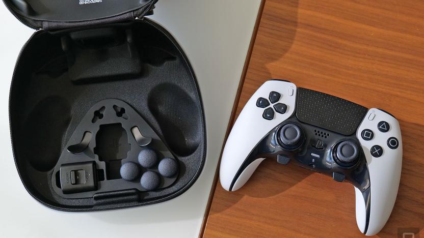 The DualSense Edge comes with a hardshell carrying case along with three pairs joystick nubs, two sets of rear paddles, a 10-foot USB cord and a cable lock. 