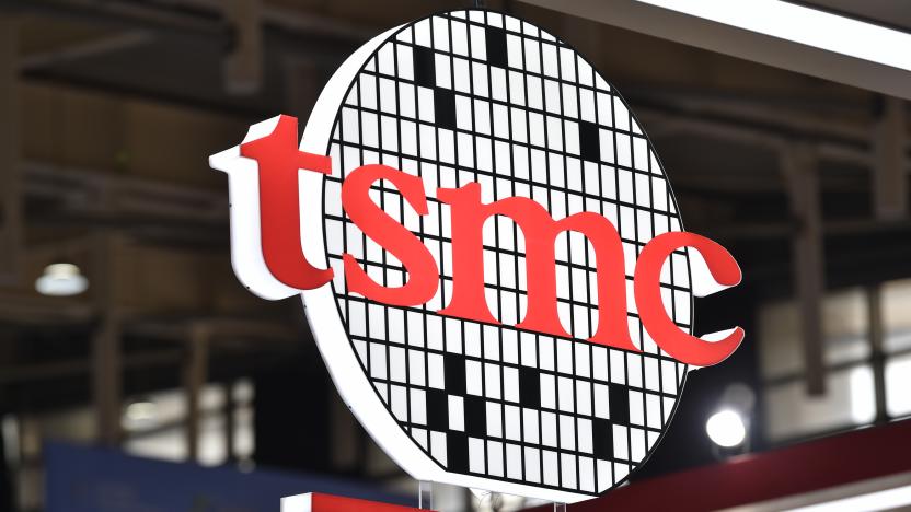 NANJING, CHINA - AUGUST 18, 2022 - The TSMC exhibition area at the World Semiconductor Congress 2022 in Nanjing, Jiangsu province, China, Aug 18, 2022. It is the first major event in the semiconductor industry in mainland China since U.S. President Joe Biden signed the Chip and Science Act. Chen Min, chief technology officer of TSMC China, said the company's 3-nanometer product development is progressing very well and will reach mass production in the second half of this year, while the 2-nanometer product is expected to reach mass production in 2025. (Photo credit should read CFOTO/Future Publishing via Getty Images)