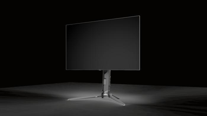 A computer display against a black background