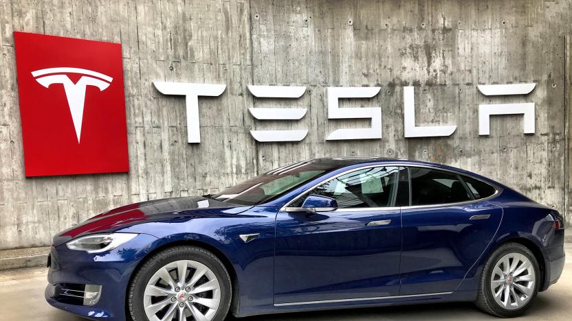 Tesla Model S in blue