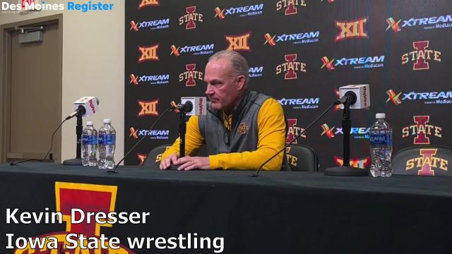 Iowa State wrestling coach Kevin Dresser after the Cyclones' 18-11 win over Oklahoma State