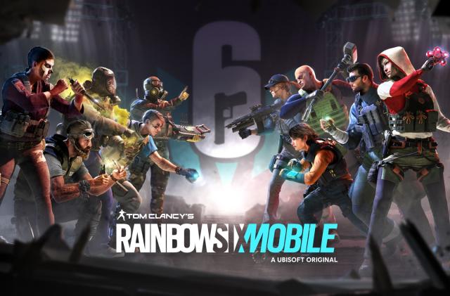 Rainbow Six Mobile key art showing a handful of operators from the game.