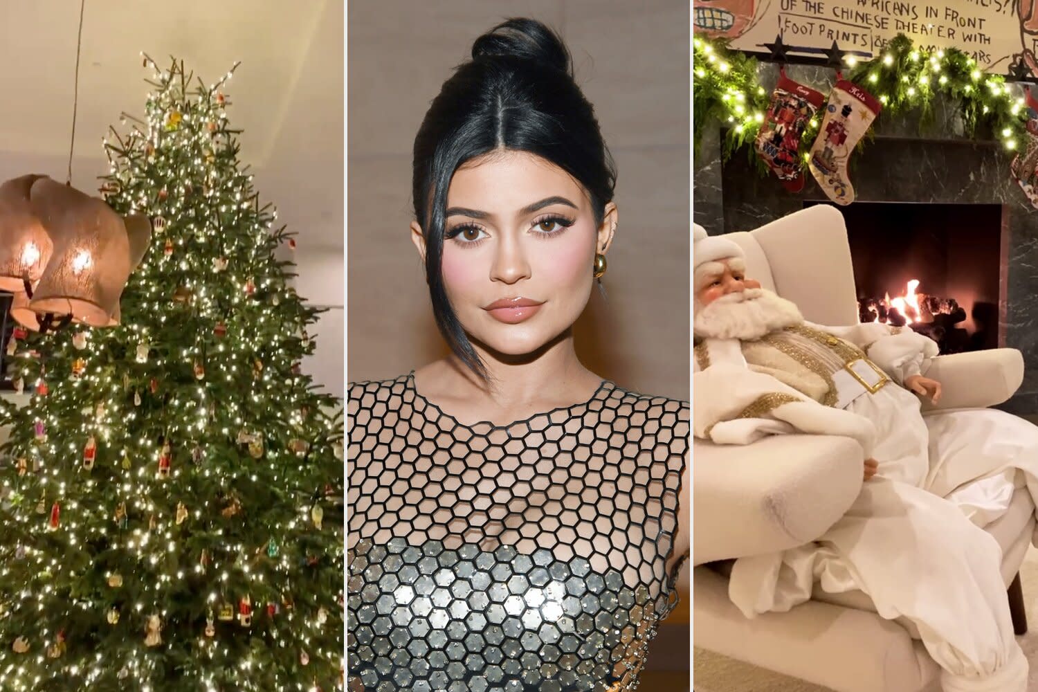 Kylie Jenner Shows Off Her Towering 2020 Christmas Tree It S Right At The Ceiling