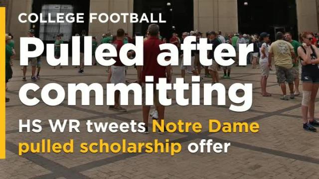 3-star WR tweets he had scholarship offer withdrawn by Notre Dame days after verbally committing