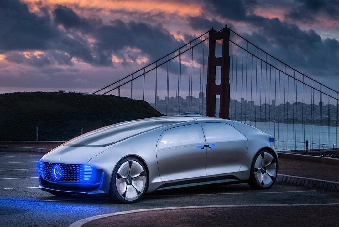 On The Road In Mercedes Sci Fi Self Driving Car Of 2030 Video